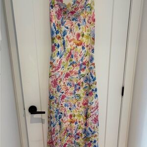 Abercrombie & Fitch Colorful Cowl Neck Floral Maxi Dress